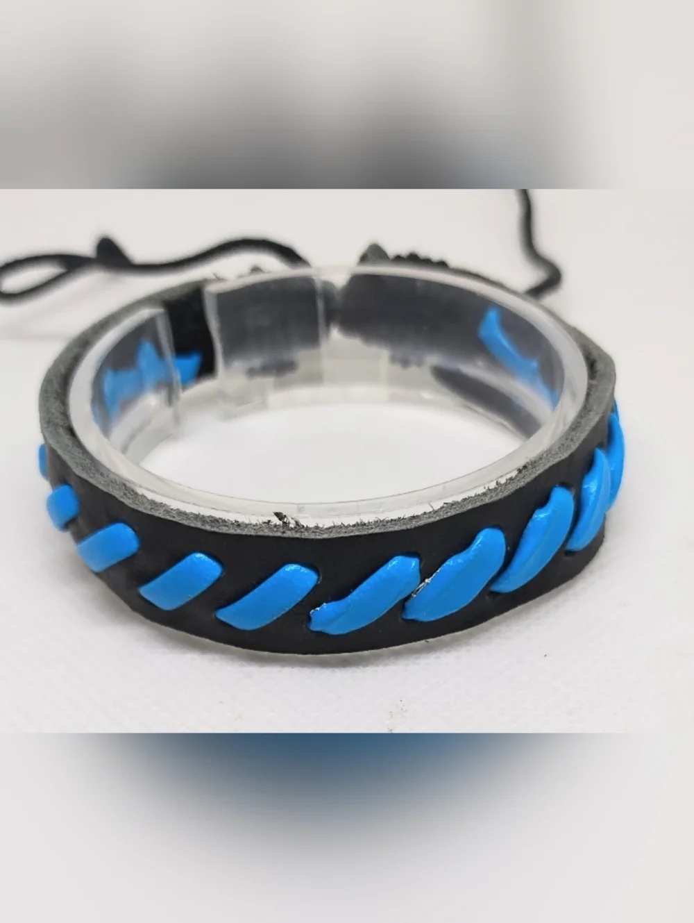 Men's Bracelet Leather Braided Black Blue Jewelry‎ New G2